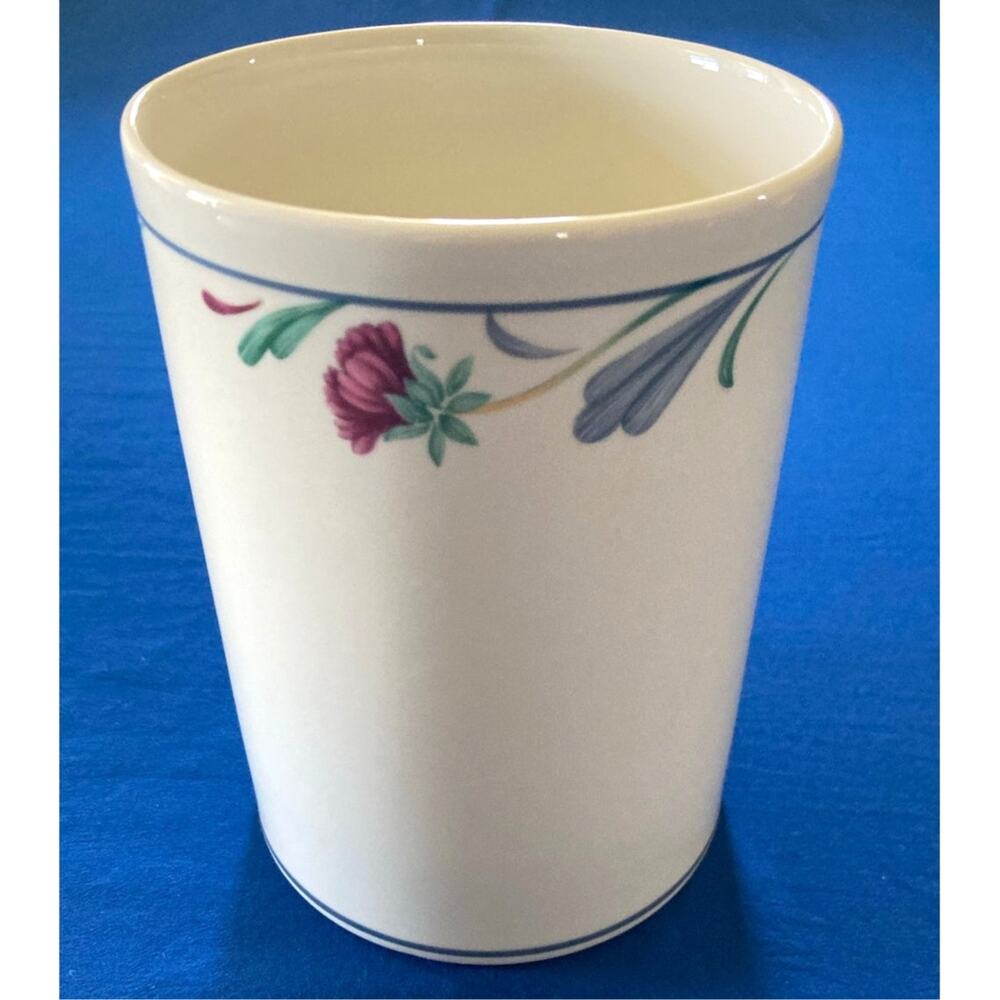 Vintage Lenox Poppies on Blue Medium 5.75" Chinastone Crock/  Utensil Holder